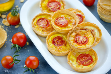 Yorkshire pudding with cherry tomatoes