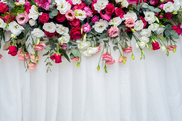 Wedding decoration with fresh flowers
