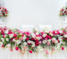 Luxurious wedding arrangement of fresh flowers