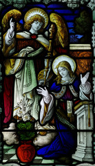 Fototapeta na wymiar Annunciation in stained glass