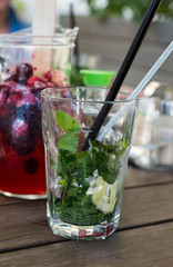 empty glasses after mojito drink
