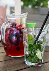 empty glasses after mojito drink