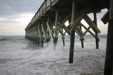 Waves under a Pier at Wrightsville Beach North Carolina