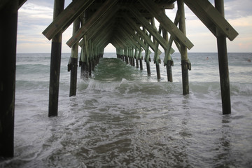 Waves under a Pier at Wrightsville Beach North Carolina