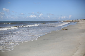 Rocky Beach Landscape at Fort Fisher Beach in North Carolina