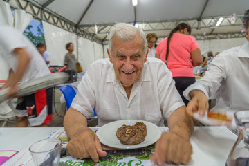 man at the food stand