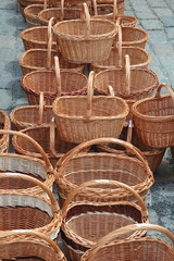 Wicker baskets for sale.