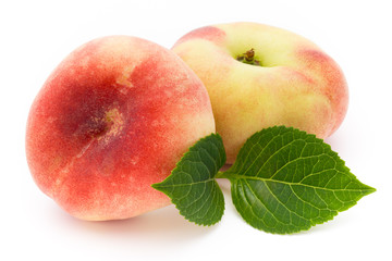 Peach. Fruit with isolated on white background.