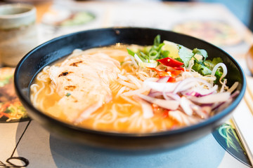 Noodle Soup (Ramen) with chicken and vegetable