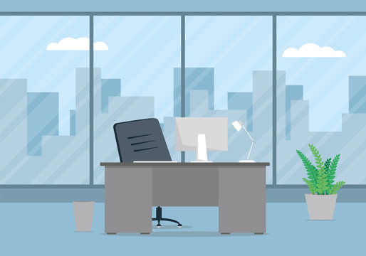 Design of modern office designer workplace