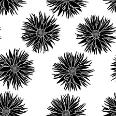 Dahlias flowers pattern seamless