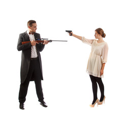 Conflict situation with guns