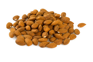 almonds isolated on white