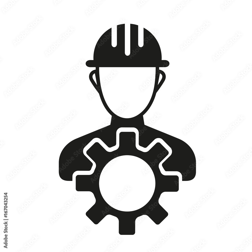 Poster builder with cog simple icon