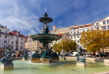 Fototapeta na wymiar Lisbon. Rossio Square.