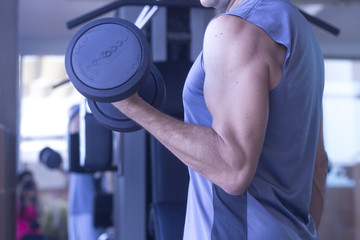 Fototapeta na wymiar Male gym fitness workout