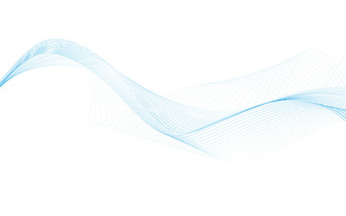 Abstract blue waves - data stream concept. Vector Illustration