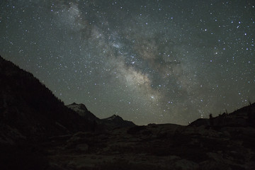 Milky way over the mountains in Northern California 
