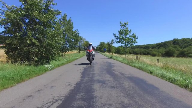 Motorcycle on the rural road in Czech Republic