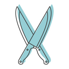 The crossed knives icon in doodle style
