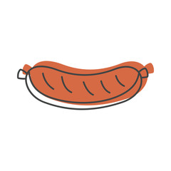 Sausage grill in doodle style