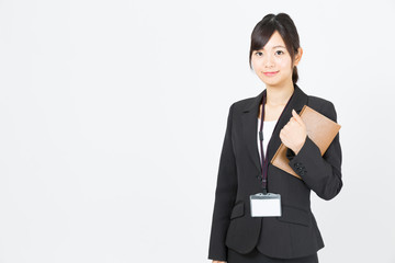 portrait of asian businesswoman isolated on white background