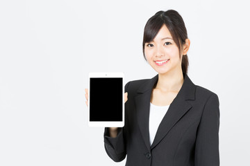 portrait of asian businesswoman isolated on white background