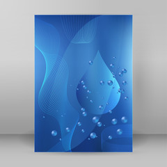 Water concept abstract background 3d effect drops03
