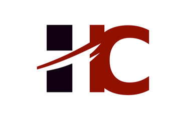 HC Red Negative Space Square Letter Logo