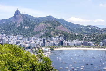 Botafogo beach view of top of Corcovado