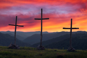 cross and sunset