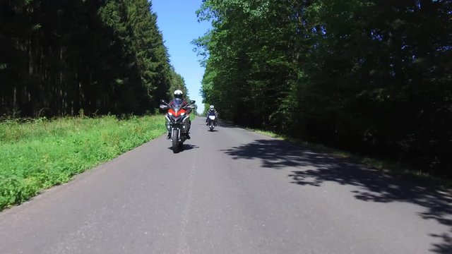 Motorcycle on the rural road in Czech Republic