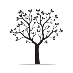 Obraz premium Black Tree. Vector Illustration.