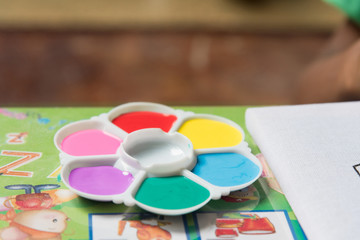 Child's hands drawing