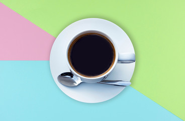 coffee cup on colorful paper