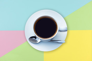 coffee cup on colorful paper