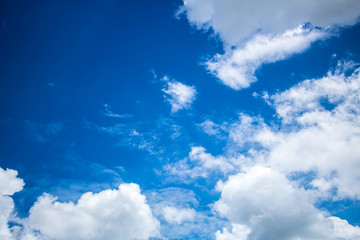 Blue sky with white clouds abstract background on nature