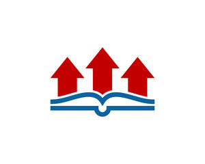 Book Up Icon Logo Design Element