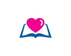 Love Book Icon Logo Design Element