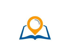 Pin Book Icon Logo Design Element