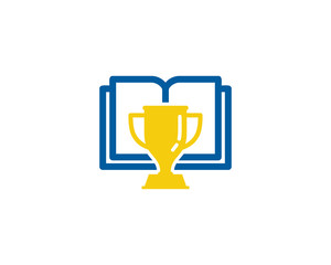 Book Trophy Icon Logo Design Element