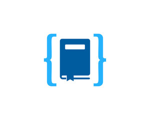 Book Code Icon Logo Design Element