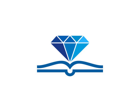 Book Diamond Icon Logo Design Element
