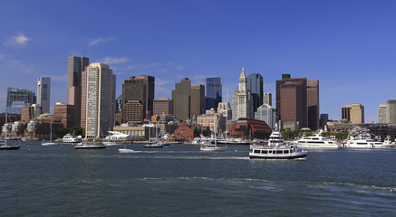Boston skyline and harbor, USA
