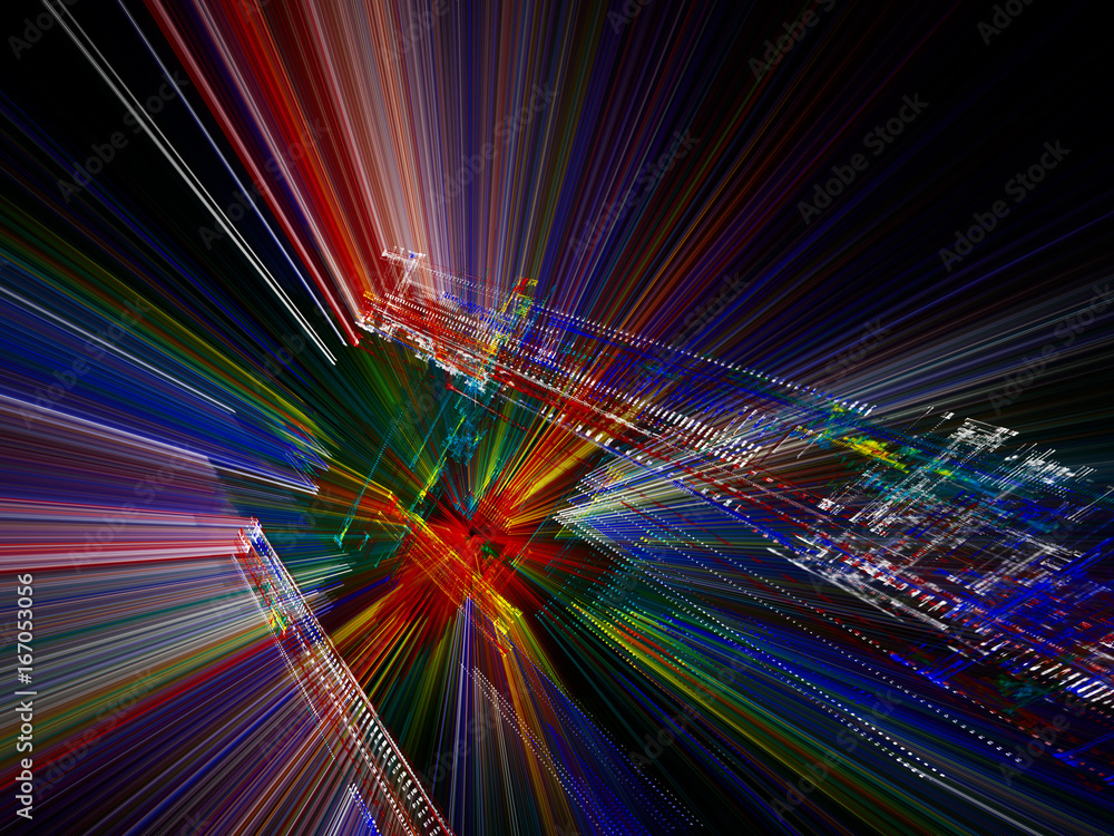 Poster abstract background element. fractal graphics series. perspective composition digital effect. inform