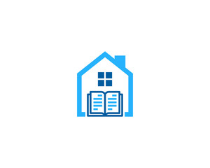 Book Home Icon Logo Design Element