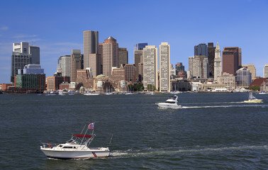 Obraz na płótnie Canvas Boston skyline and harbor, USA