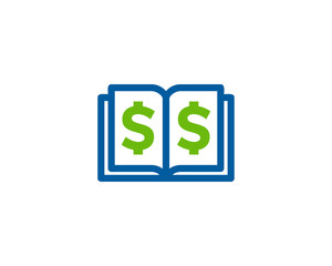 Book Money Icon Logo Design Element