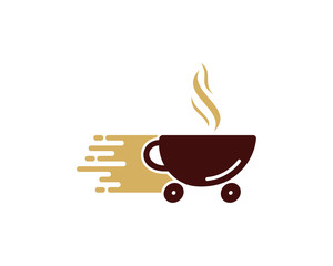 Coffee Delivery Icon Logo Design Element