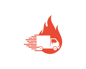Delivery Fire Icon Logo Design Element